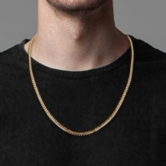 New Gold Cuban Link Chain Necklace Diamond Cut Curb Chain Link 925 20” Necklace - Picture 6 of 16